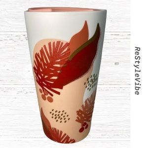 Starbucks Coffee Cup Mug Lid Travel Floral 12 Oz Retired Rare
